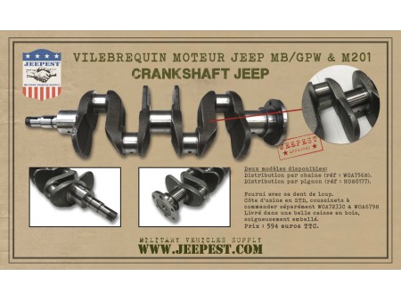 VILEBREQUIN MOTEUR JEEP M201/M38 NEUF