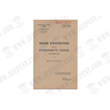 GUIDE ENTRETIEN DODGE 4X4/6X6 ARMEE FRANCAISE