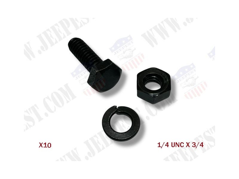 SCREW HEX-HD 1/4 UNC X 3/4 (SET OF 10)