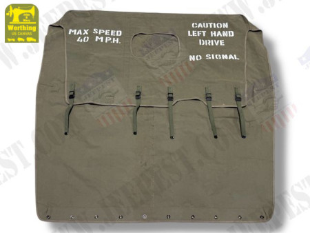 TOP COVER JEEP CANVAS "J&M WORTHING" + STENCILS
