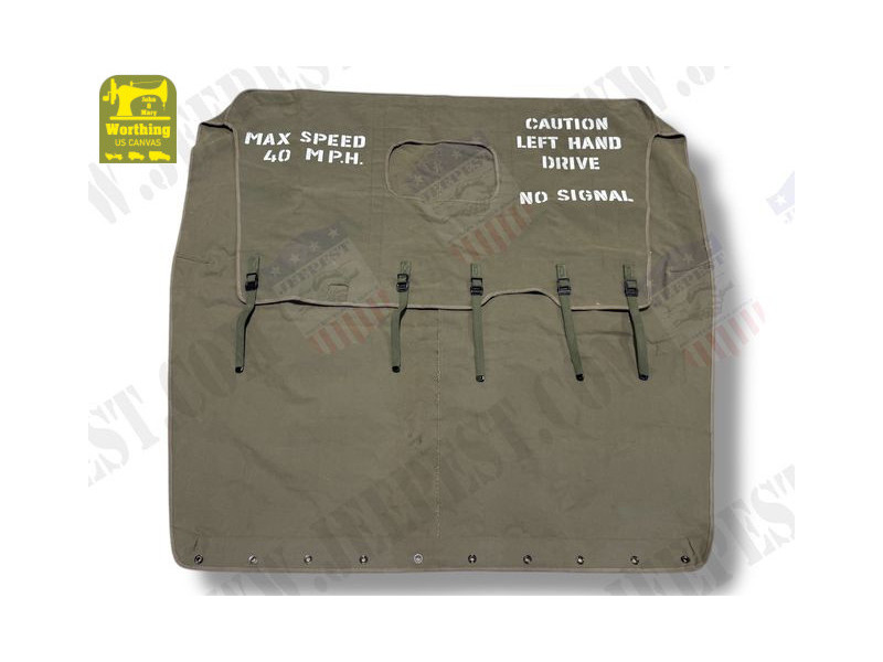 TOP COVER JEEP CANVAS "J&M WORTHING" + STENCILS