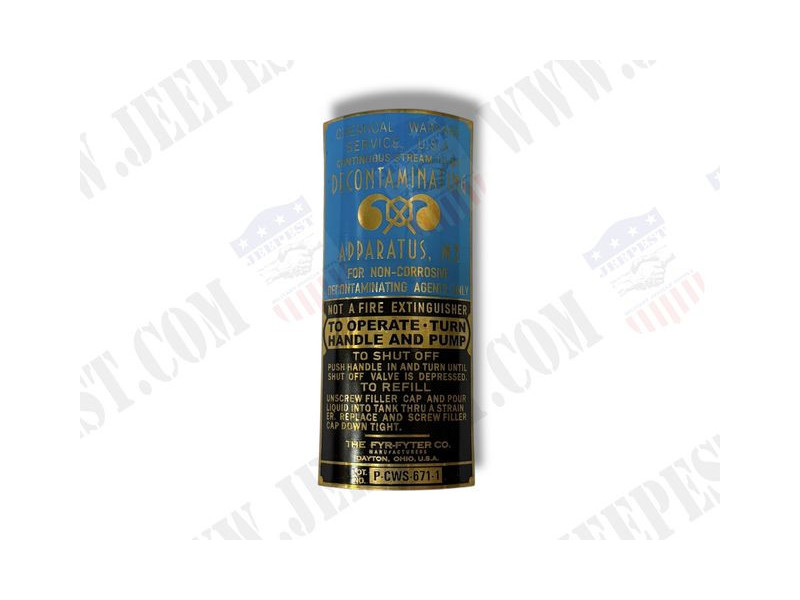 PLAQUE LAITON DECONTAMINATEUR "FYR FIGHTER"
