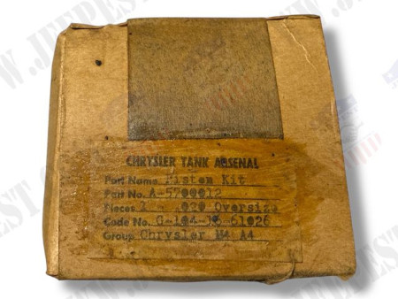 PISTON+SEGMENTS MOTEUR 020 SHERMAN M4A4 NOS