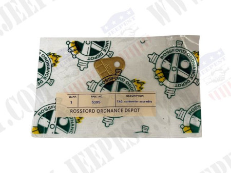 PLAQUE IDENTIFICATION CARBURATEUR CARTER 539S