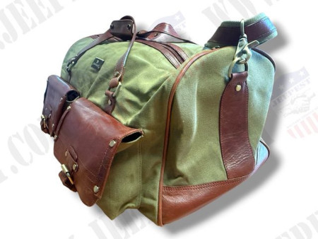 BAG LARGE TRAVEL LEATHER/CANVAS GENUINE