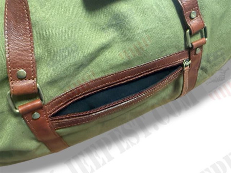 BAG LARGE TRAVEL LEATHER/CANVAS GENUINE