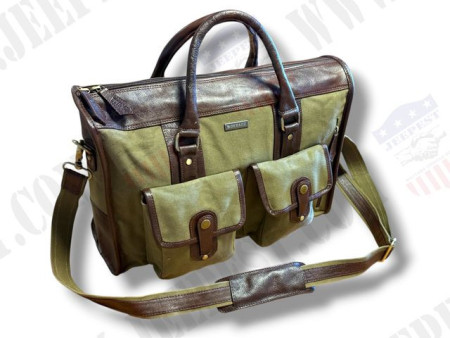 BAG TOTE TRAVEL LEATHER/CANVAS GENUINE
