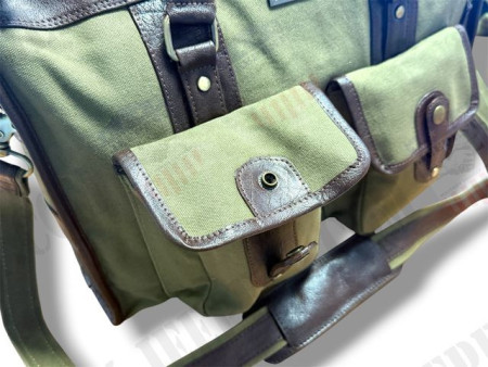 BAG TOTE TRAVEL LEATHER/CANVAS GENUINE
