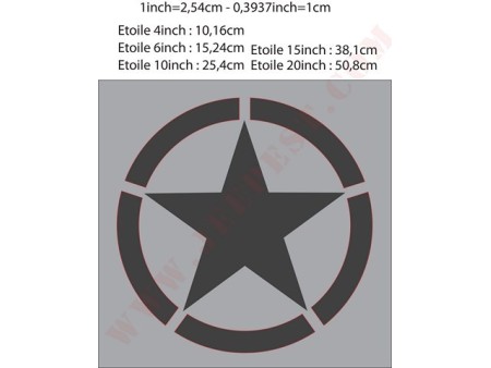 POCHOIR "ETOILE CERCLE 20 IN" MASQUE AUTOCOLLANT
