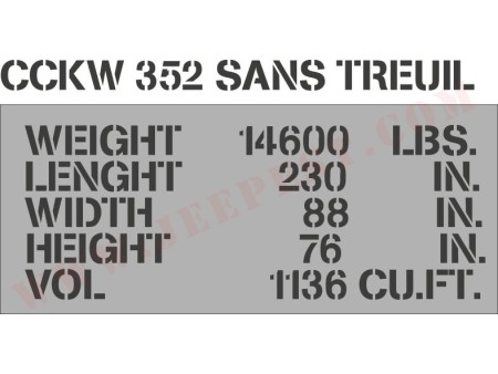 POCHOIR "SHIPPING 352 SANS TREUIL" MASQUE AUTOCOLLANT