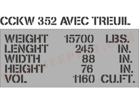 POCHOIR "SHIPPING 352 TREUIL" MASQUE AUTOCOLLANT