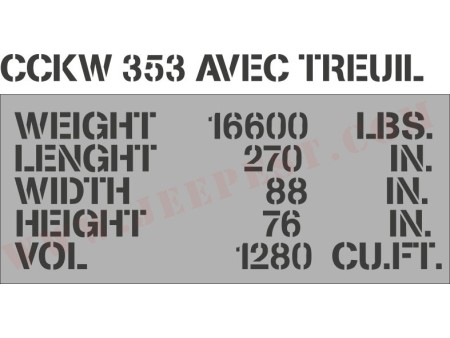 POCHOIR "SHIPPING 353 TREUIL" MASQUE AUTOCOLLANT