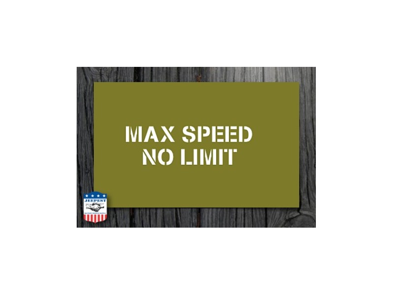 POCHOIR "MAX SPEED 40 MPH" MASQUE AUTOCOLLANT