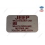 PLATE DATA FRAME NUMBER JEEP LATE