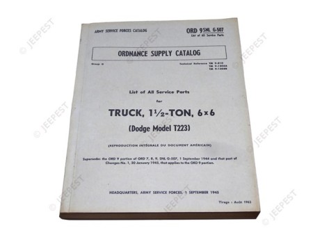 LIVRE CATALOGUE PIECES DODGE 6X6 G-507 US