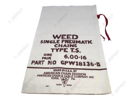BAG TIRE CHAIN 600X16 FORD GPW REPRO