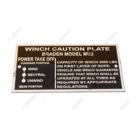 PLATE DATA "WINCH" DODGE