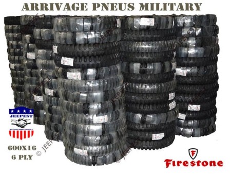 PNEUMATIQUE MILITARY 600X16 FIRESTONE "MADE IN USA" NET