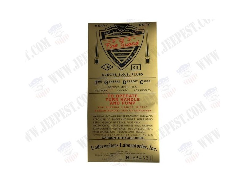 AUTOCOLLANT EXTINCTEUR "FIRE GUARD"