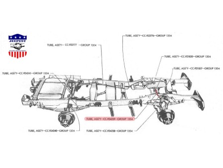 TUBE FREIN PONT AVANT GAUCHE DODGE 4X4/6X6