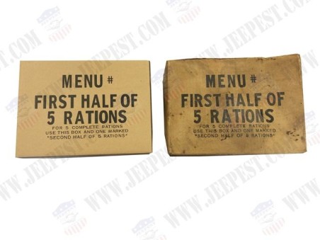 CARDBOARD RATIONS MENU FIRST HALF REPRO